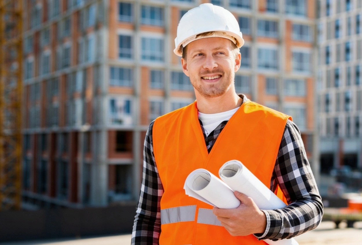 Los Angeles residential and commercial general contractor reviewing construction blueprints